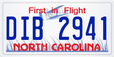 NC license plate DIB2941