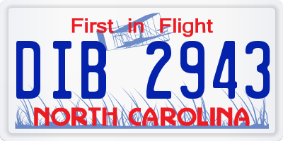 NC license plate DIB2943