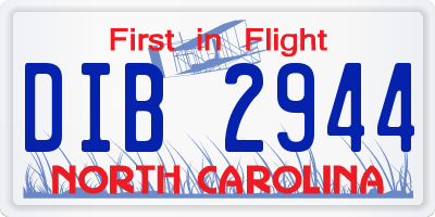 NC license plate DIB2944