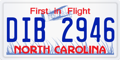 NC license plate DIB2946