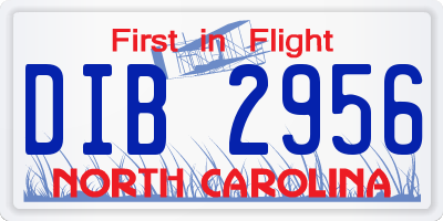 NC license plate DIB2956