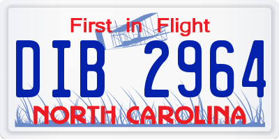 NC license plate DIB2964