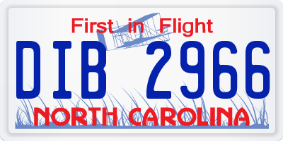 NC license plate DIB2966