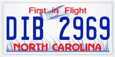 NC license plate DIB2969
