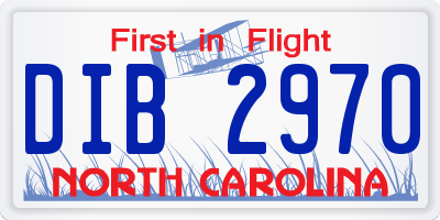 NC license plate DIB2970