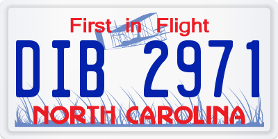 NC license plate DIB2971