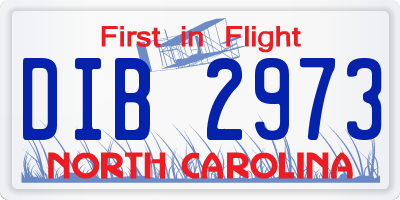 NC license plate DIB2973