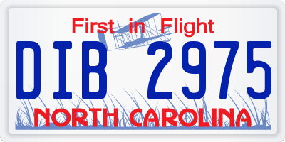 NC license plate DIB2975