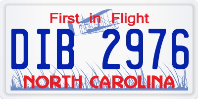 NC license plate DIB2976
