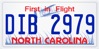 NC license plate DIB2979