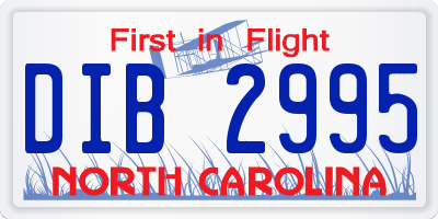 NC license plate DIB2995