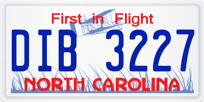 NC license plate DIB3227