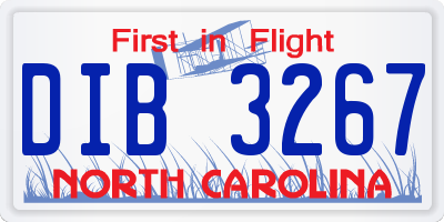 NC license plate DIB3267