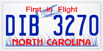 NC license plate DIB3270