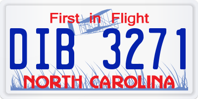 NC license plate DIB3271