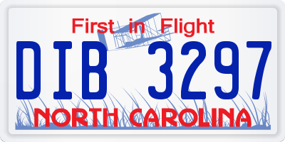 NC license plate DIB3297