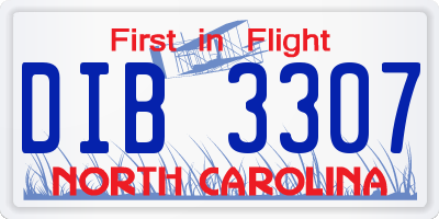 NC license plate DIB3307