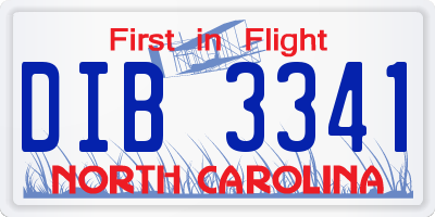 NC license plate DIB3341