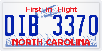 NC license plate DIB3370