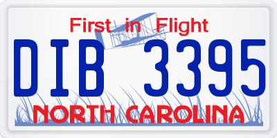 NC license plate DIB3395