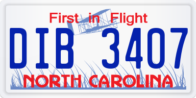 NC license plate DIB3407