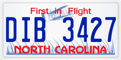 NC license plate DIB3427