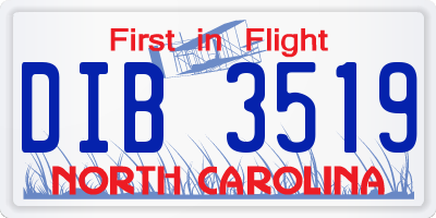 NC license plate DIB3519