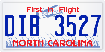 NC license plate DIB3527