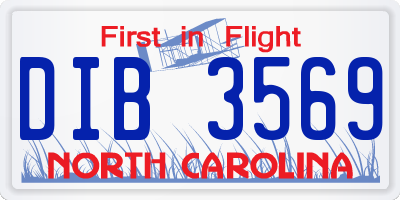 NC license plate DIB3569