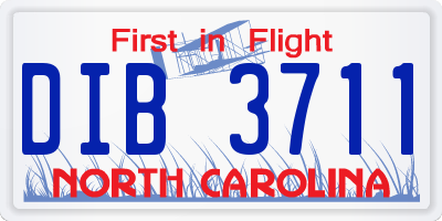 NC license plate DIB3711