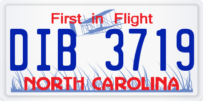 NC license plate DIB3719