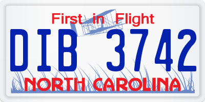 NC license plate DIB3742