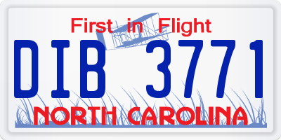 NC license plate DIB3771