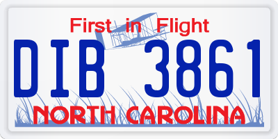 NC license plate DIB3861