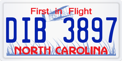 NC license plate DIB3897