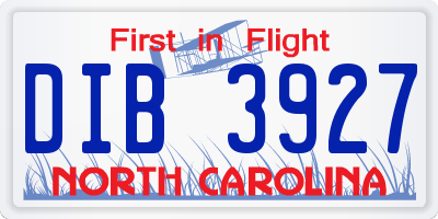 NC license plate DIB3927