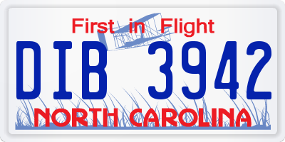 NC license plate DIB3942