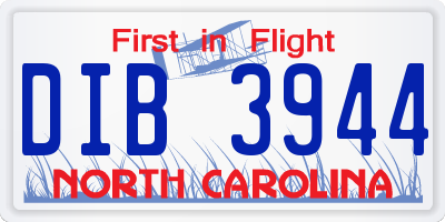 NC license plate DIB3944
