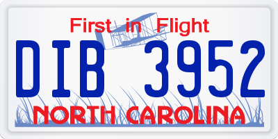 NC license plate DIB3952