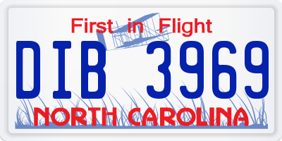 NC license plate DIB3969