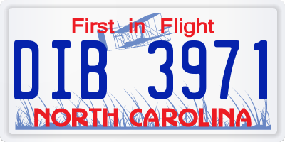 NC license plate DIB3971