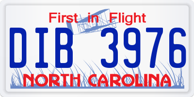 NC license plate DIB3976
