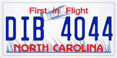 NC license plate DIB4044
