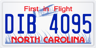 NC license plate DIB4095