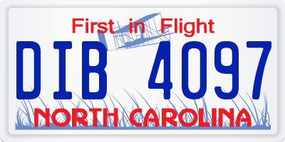 NC license plate DIB4097