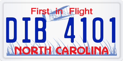 NC license plate DIB4101