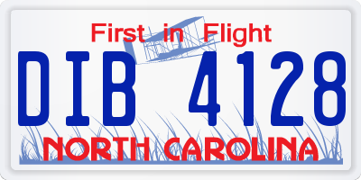 NC license plate DIB4128
