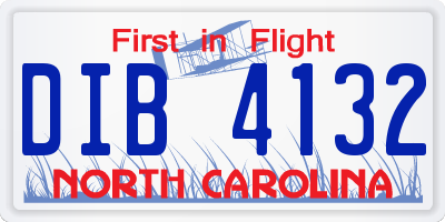 NC license plate DIB4132