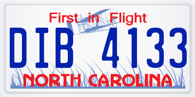 NC license plate DIB4133