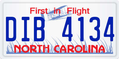 NC license plate DIB4134
